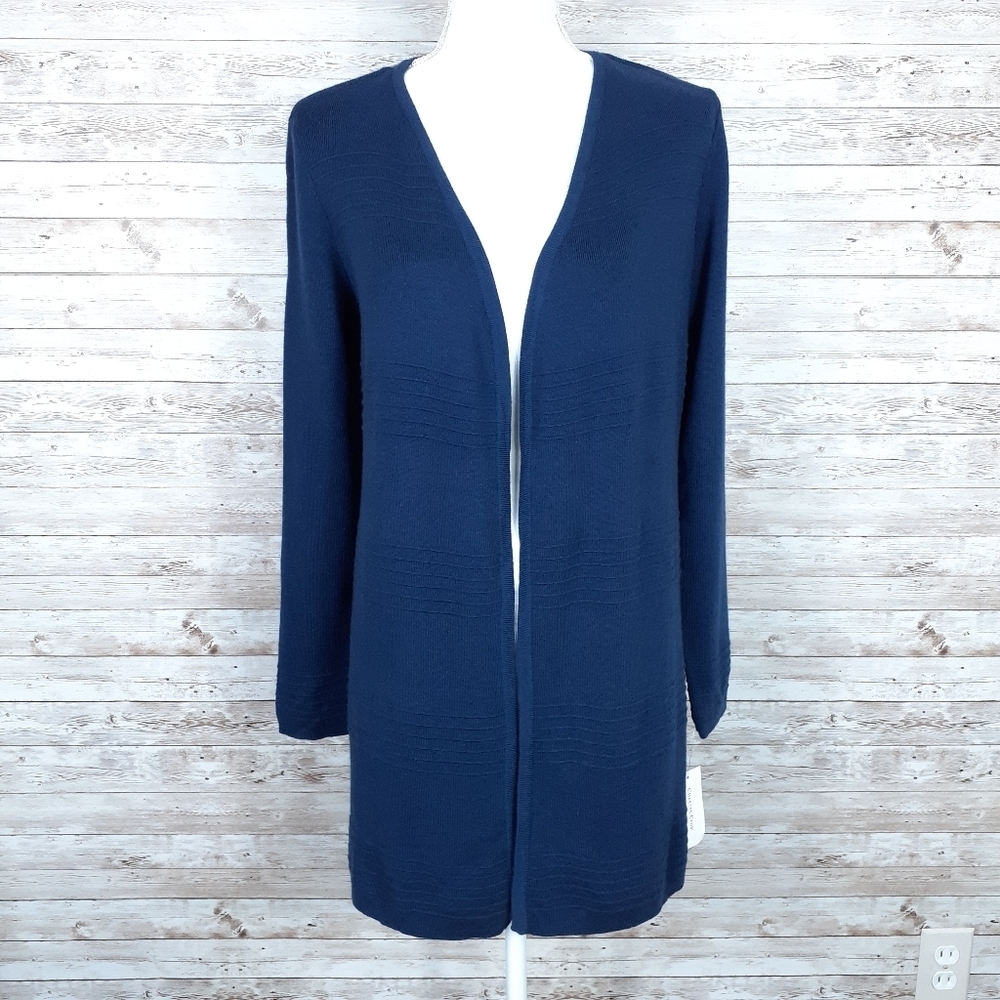 Charter Club Open Front Cardigan S Blue 156